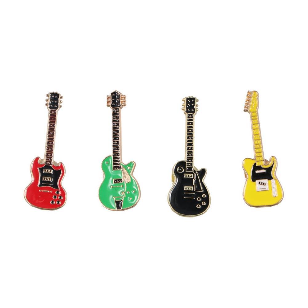 Musical Instruments Cartoon - Musical Instrument Rock Band Guitar Brooch