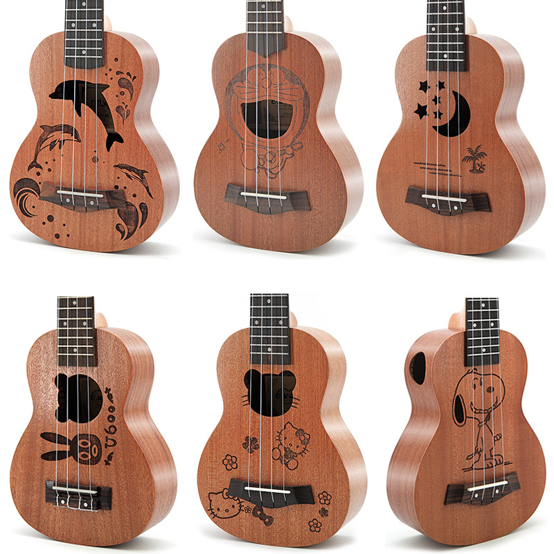 Musical Instruments Cartoon - 21 Inch Sapele Wood Kids Cartoon