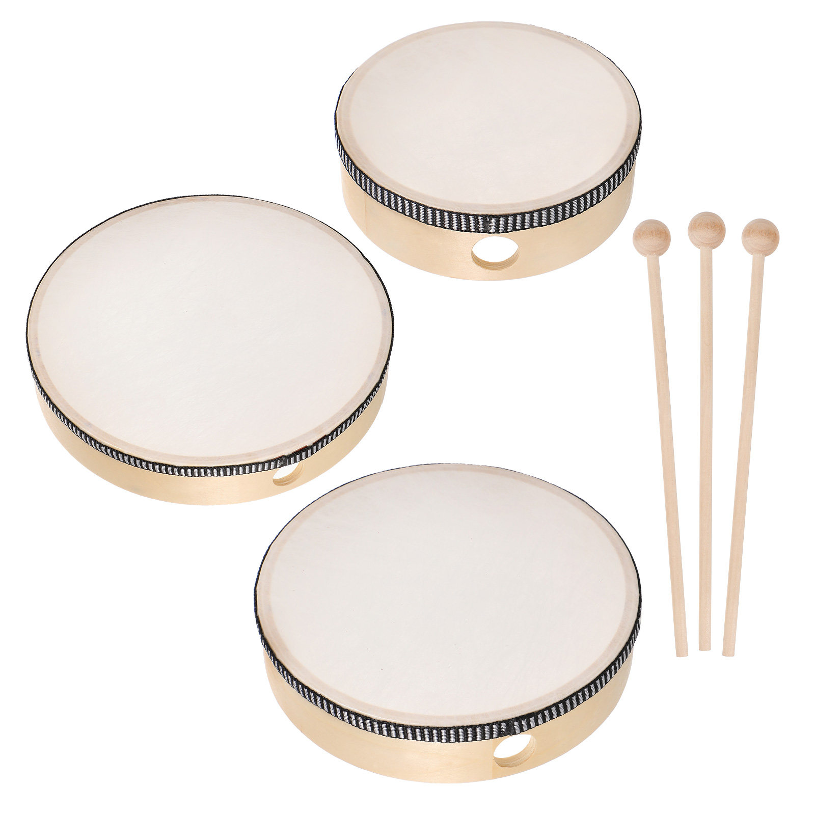Musical Instrument Set - 6Pcs Childrens Hand Drum Set 6Inch