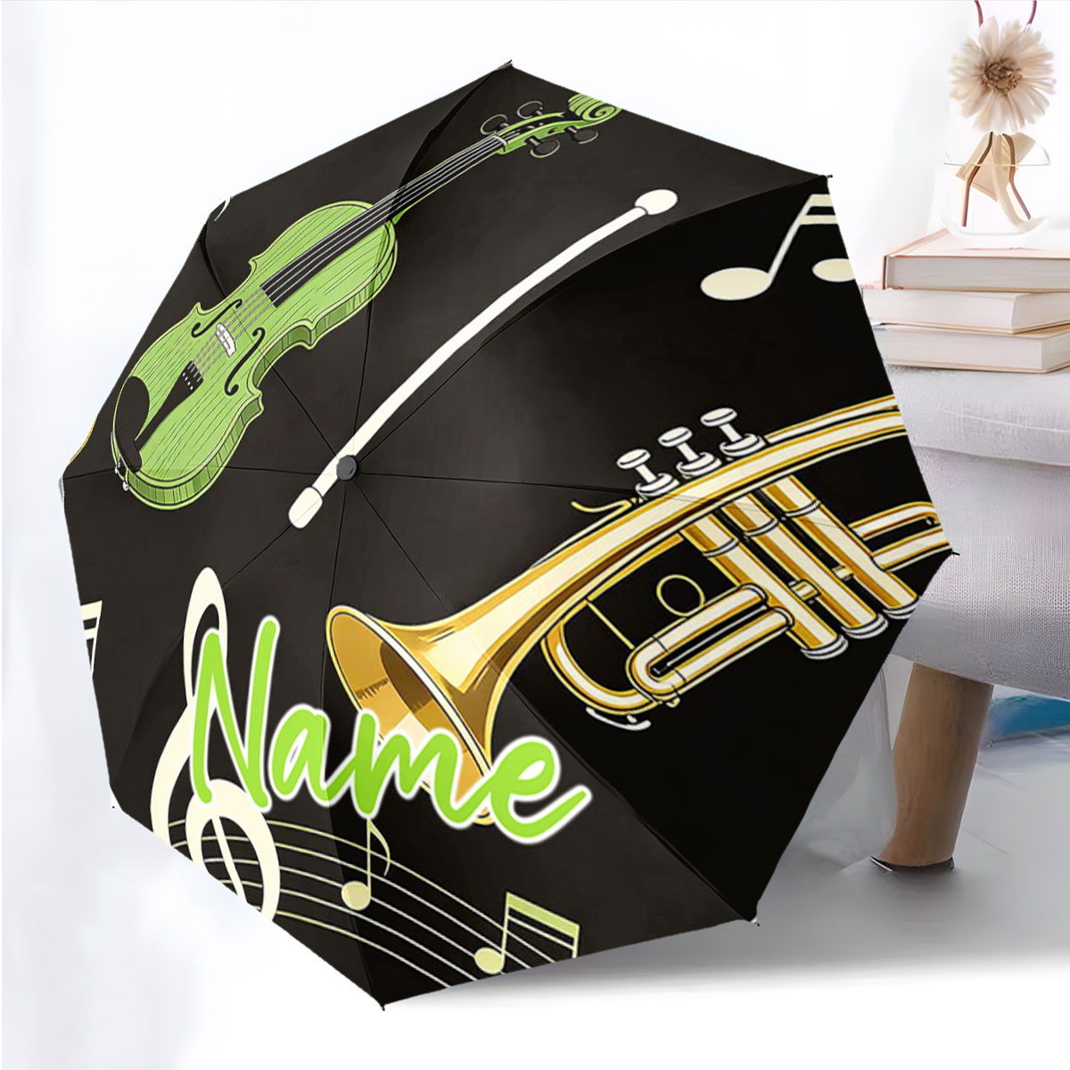 Musical Instrument And Name - Custom Name Musical Instrument Design Umbrella