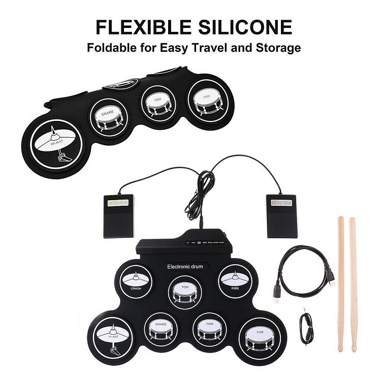 High Quality Silicon Drum Pad  - Musical Instrument Set review and price