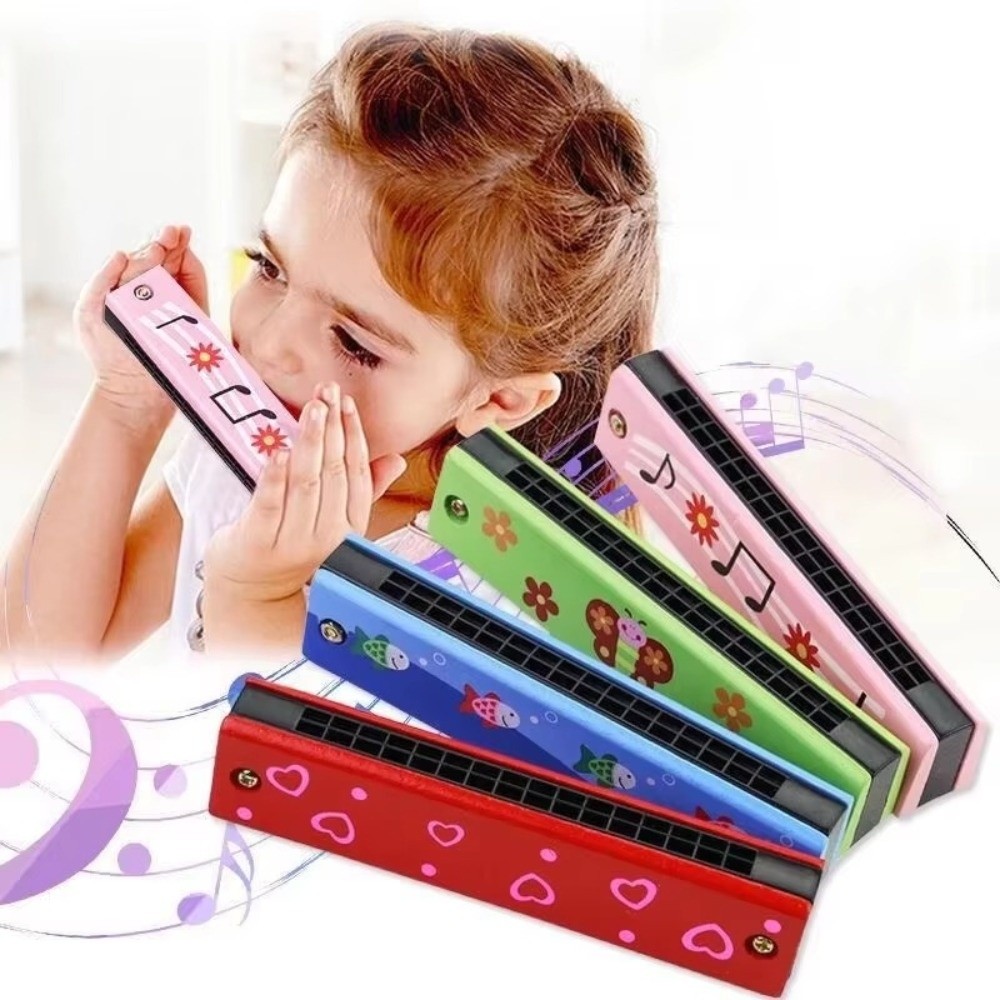 New 16 Holes Wooden Harmonica  - Musical Instruments Cartoon review and price