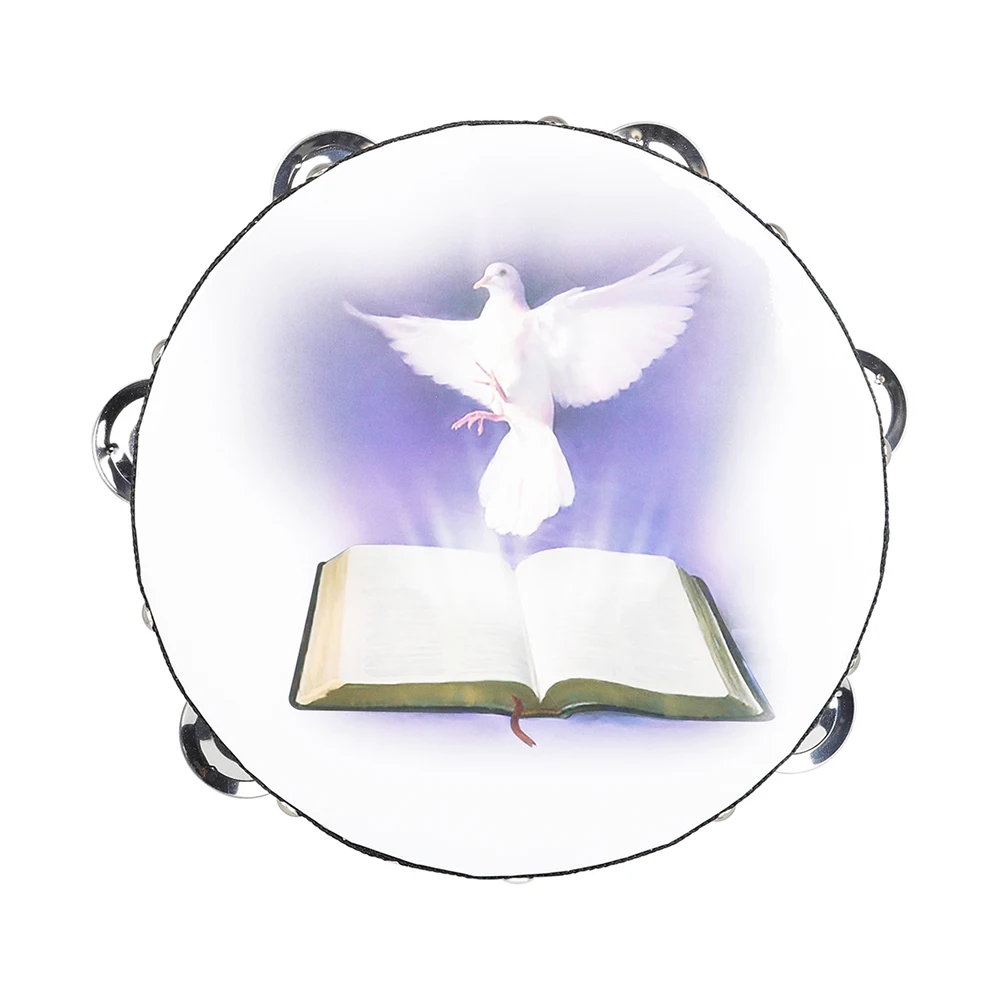 8 Inch Tambourine Peace Pigeon - Musical Instrument Games review and price
