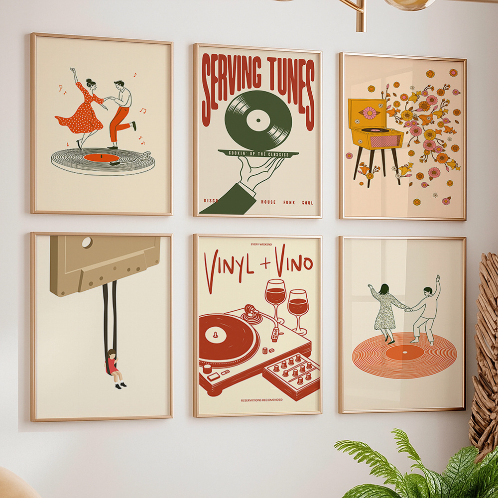 1pc Vintage Music Canvas Poste - Musical Instrument Tuba review and price