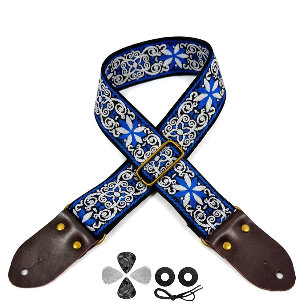 Embroidered Print Guitar Strap - Musical Instrument Sounds review and price